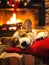 Cuddly Corgi by the Cozy Fire: A Heartwarming Holiday Scene