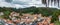 Cudillero fishing village ultra wide panoramic view