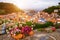 Cudillero, picturesque fishing village at sunset, Asturias, Spain