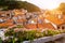 Cudillero, picturesque fishing village at sunset, Asturias, Spain