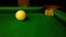 The cue ball left on the Board next to the billiard pocket