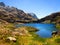 Cuellar Lagoon. Andes mountains in Achibueno Valley, Linares, Maule, Chile