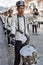 Cuenca, Ecuador, Jan 13, 2018: Drummers marching in parade