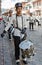 Cuenca, Ecuador, Jan 13, 2018: Drummers marching in parade