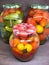 Cuisine of Belarus: tomato and cucumber tradional jars