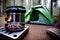 Culinary Adventures A Captivating Close up of a Realistic Outdoor Cooking Set.AI Generated