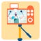 Culinary Blog Video Recording Flat Illustration