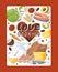 Culinary book cover, vector illustration. Love cooking, typographic poster for kitchen. Recipes from organic ingredients