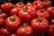 Culinary canvas Background of market stall with plump red tomatoes