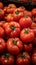 Culinary canvas Background of market stall with plump red tomatoes