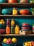 Culinary Delights A Captivating Close up of a Vibrant Kitchen.AI Generated