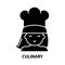 culinary icon, black vector sign with editable strokes, concept illustration