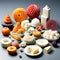 Culinary Innovation: An Arrangement of Various 3D Printed Food Items, Showcasing the Intersection of Technology and Gastronomy