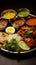 Culinary journey Indian chicken thali boasts diverse dishes like fried chicken, egg curry, biryani