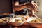 Culinary magic pours from his fingertips. an unrecognisable man preparing a delicious meal at home.