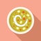 Culinary new cream soup icon flat vector. Cuisine lunch