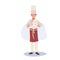Culinary Professional concept. Chef Serving Delicious Gourmet Food. Flat vector cartoon illustration