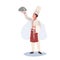 Culinary Professional concept. Chef Serving Delicious Gourmet Food. Flat vector cartoon illustration