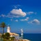 Cullera lighthouse in Valencia at Mediterranean sea