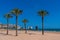 Cullera Spain palm trees and sandy beach