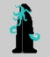 Cult Cthulhu follower pixel art. 8 bit Monk octopus with tentacles and in cassock