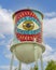 `Cultivate Harmony` by internationally famous artist Shepard Fairey on the exterior of a water tower in Deep Ellum, Texas.