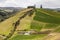 Cultivated fields on slopes