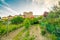 Cultivated fields under the castle