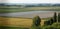 cultivated fields in the wide Po Valley in Italy