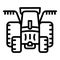 Cultivation tractor icon, outline style