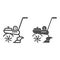 Cultivator line and solid icon, Garden and gardening concept, Garden tools sign on white background, Agricultural