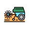 Cultivator machine color icon vector illustration