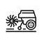 cultivator machine line icon vector illustration