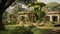 the cultural and historical influences on the choice of green stone fences for these houses in 1930s India