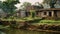 the cultural and historical influences on the choice of green stone fences for these houses in 1930s India