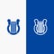 Culture, Greece, Harp, History, Nation Line and Glyph Solid icon Blue banner Line and Glyph Solid icon Blue banner