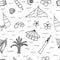 Culture of Malaysia hand drawn seamless pattern.