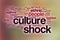 Culture shock word cloud with abstract background