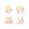 Culture of Singapore gradient linear vector icons set