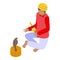 Culture snake charmer icon isometric vector. Sage india