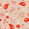 Cultured meat science seamless pattern