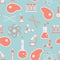 Cultured meat science seamless pattern