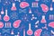 Cultured meat science seamless pattern