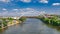 Cumberland River and Koreans Veterans Bridge in Nashville - NASHVILLE, USA - JUNE 15, 2019