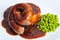 Cumberland sausage with peas