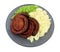 Cumberland sausage swirl and mashed potato meal