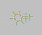 Cumene molecule isolated on grey