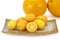 Cumquat or kumquat on white background