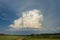 Cumulonimbus capillatus incus cloud, isolated storm cloud