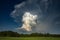 Cumulonimbus capillatus incus cloud, isolated storm cloud